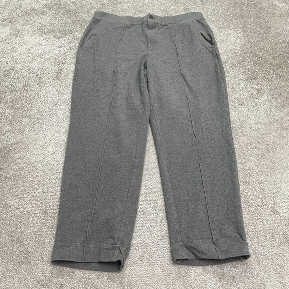 Lands' End Pants - Lands' End Starfish Pull on Stretch Ankle Pants Womens Large Gray Straight 36x27